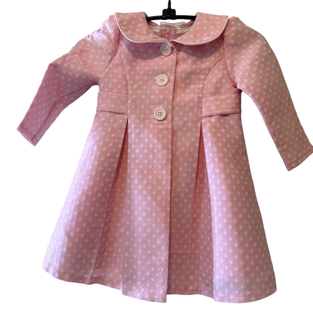 Bonnie Baby Dress Jacket Set Girls Sz 24 months Pink Polka Dot